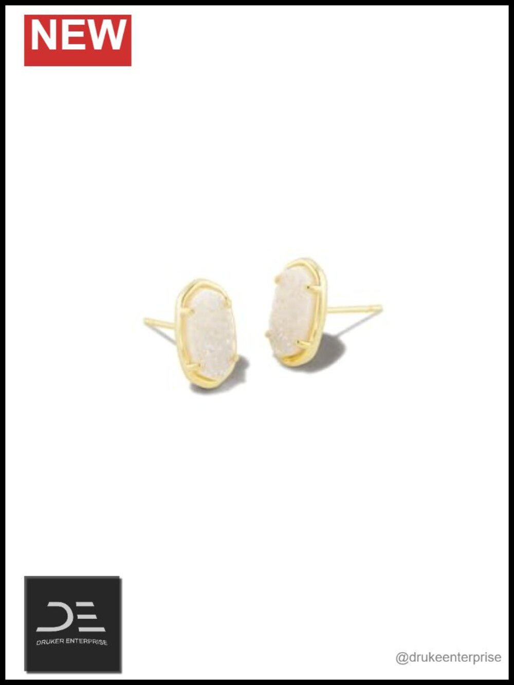 Kendra Scott Grayson Stone Stud Earrings 14K Gold Plated